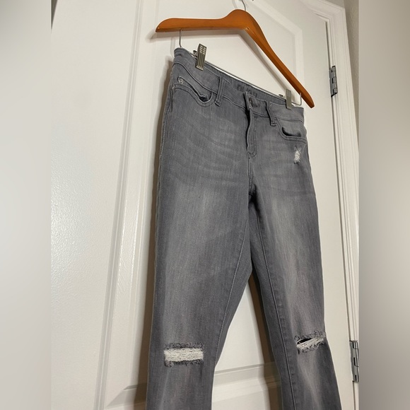 DL1961 Florence Instasculpt distressed high rise skinny jeans in grey wash - Picture 4 of 12